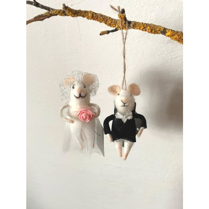 Gisela Graham Bride & Groom Mice (pair)